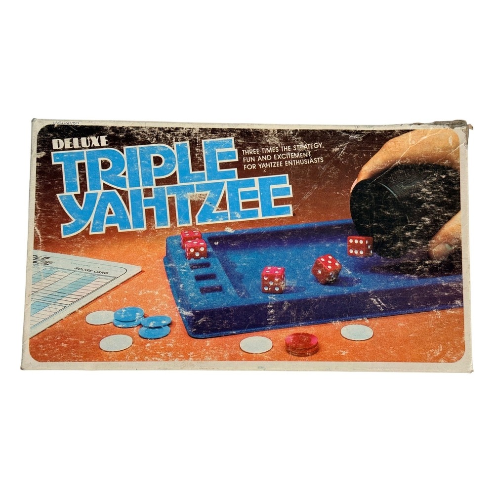 Milton Bradley Board Game Unisex OS Blue Deluxe Triple Yahtzee Vintage 1978 Dice